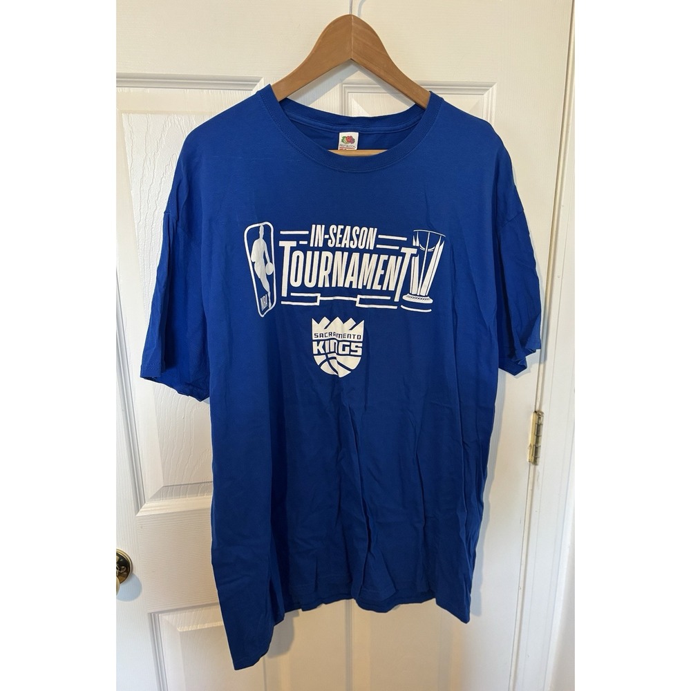 Sacramento Kings NBA In-Season Tournament promotional Blue Graphic‎ T-Shirt XL